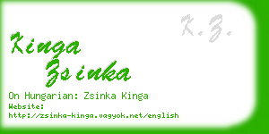 kinga zsinka business card